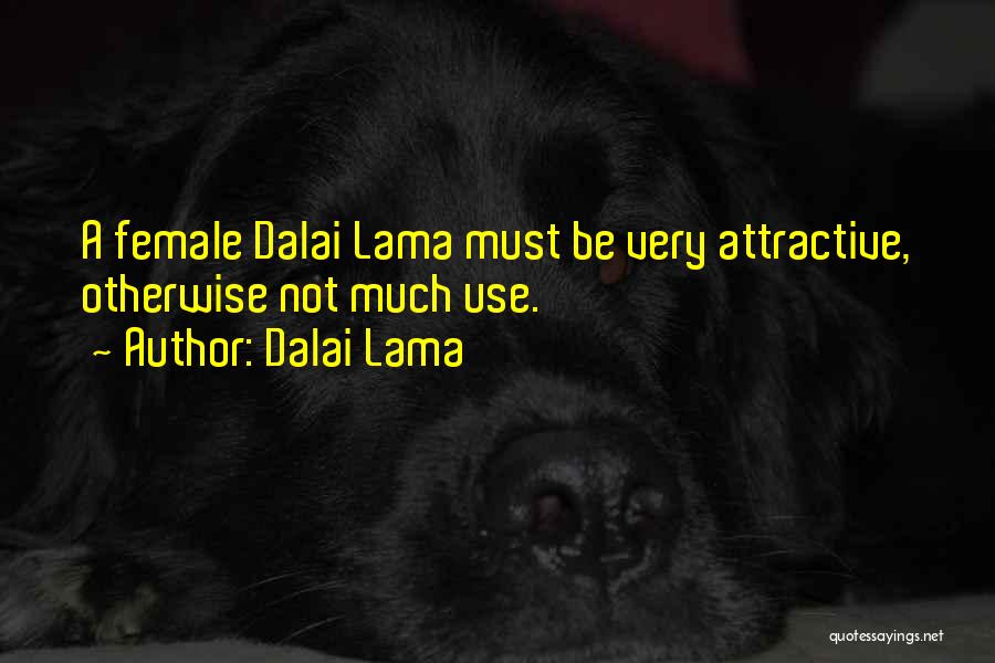 Dalai Lama Quotes: A Female Dalai Lama Must Be Very Attractive, Otherwise Not Much Use.