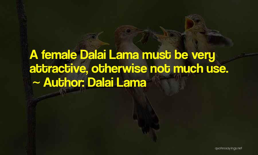 Dalai Lama Quotes: A Female Dalai Lama Must Be Very Attractive, Otherwise Not Much Use.