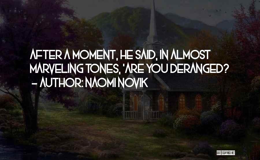Naomi Novik Quotes: After A Moment, He Said, In Almost Marveling Tones, 'are You Deranged?