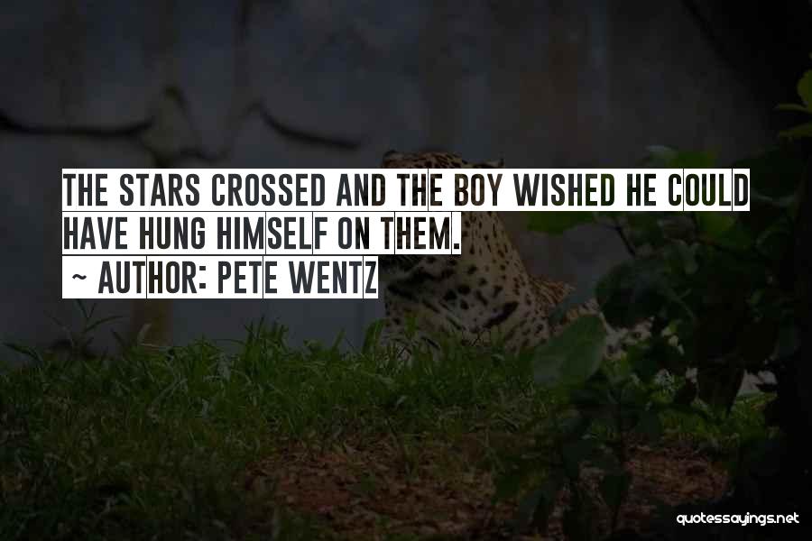 Pete Wentz Quotes: The Stars Crossed And The Boy Wished He Could Have Hung Himself On Them.