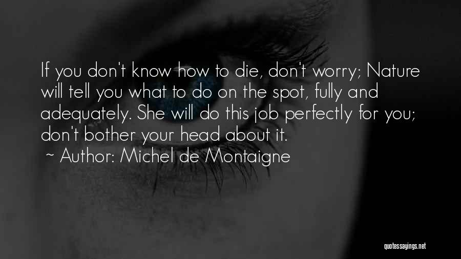 Michel De Montaigne Quotes: If You Don't Know How To Die, Don't Worry; Nature Will Tell You What To Do On The Spot, Fully