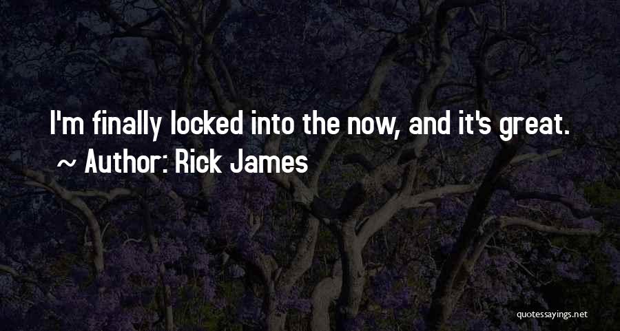 Rick James Quotes: I'm Finally Locked Into The Now, And It's Great.