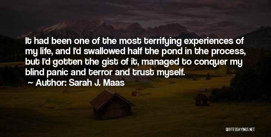 Sarah J. Maas Quotes: It Had Been One Of The Most Terrifying Experiences Of My Life, And I'd Swallowed Half The Pond In The