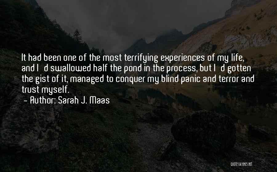 Sarah J. Maas Quotes: It Had Been One Of The Most Terrifying Experiences Of My Life, And I'd Swallowed Half The Pond In The