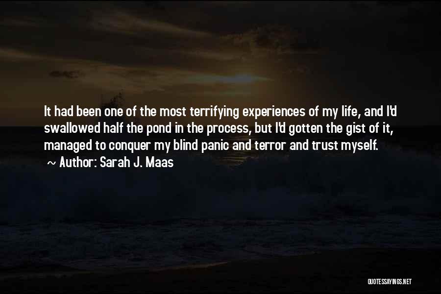 Sarah J. Maas Quotes: It Had Been One Of The Most Terrifying Experiences Of My Life, And I'd Swallowed Half The Pond In The