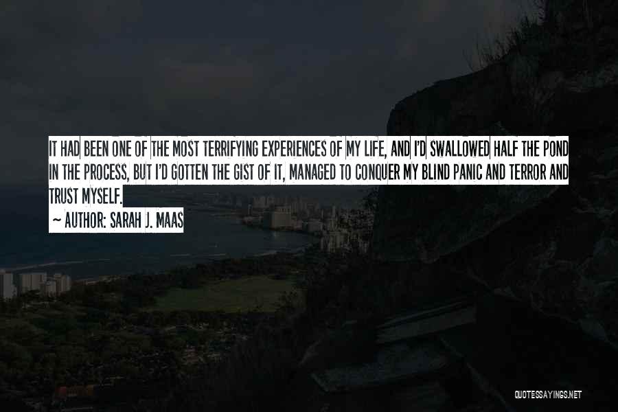 Sarah J. Maas Quotes: It Had Been One Of The Most Terrifying Experiences Of My Life, And I'd Swallowed Half The Pond In The