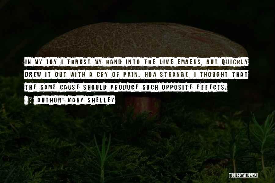 Mary Shelley Quotes: In My Joy I Thrust My Hand Into The Live Embers, But Quickly Drew It Out With A Cry Of