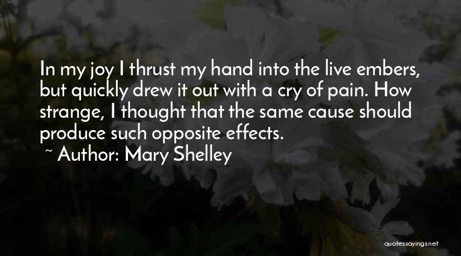 Mary Shelley Quotes: In My Joy I Thrust My Hand Into The Live Embers, But Quickly Drew It Out With A Cry Of