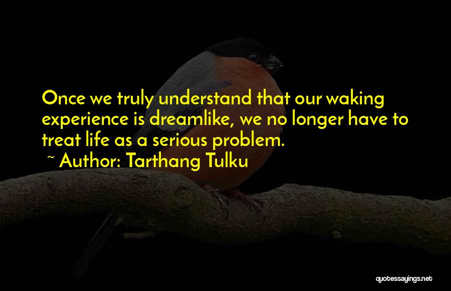 Tarthang Tulku Quotes: Once We Truly Understand That Our Waking Experience Is Dreamlike, We No Longer Have To Treat Life As A Serious