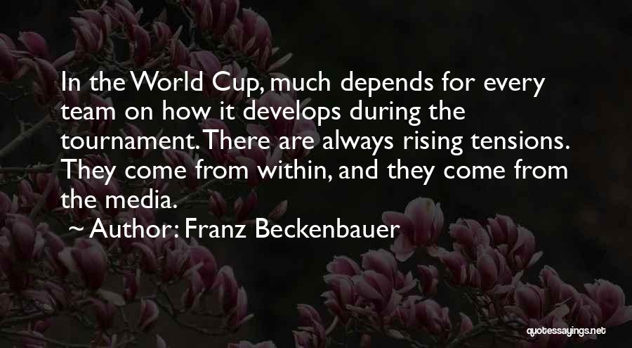 Franz Beckenbauer Quotes: In The World Cup, Much Depends For Every Team On How It Develops During The Tournament. There Are Always Rising