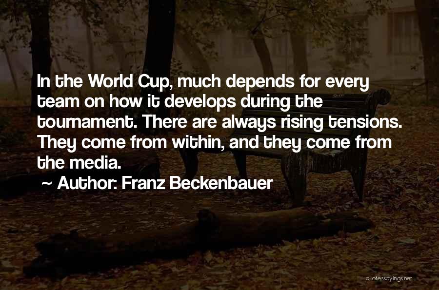 Franz Beckenbauer Quotes: In The World Cup, Much Depends For Every Team On How It Develops During The Tournament. There Are Always Rising