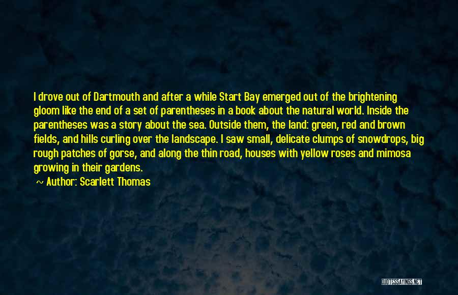 Scarlett Thomas Quotes: I Drove Out Of Dartmouth And After A While Start Bay Emerged Out Of The Brightening Gloom Like The End