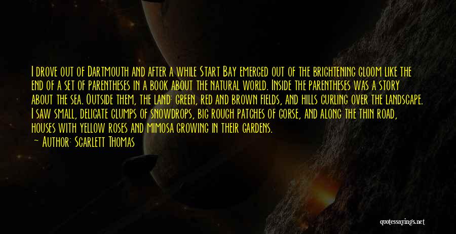 Scarlett Thomas Quotes: I Drove Out Of Dartmouth And After A While Start Bay Emerged Out Of The Brightening Gloom Like The End