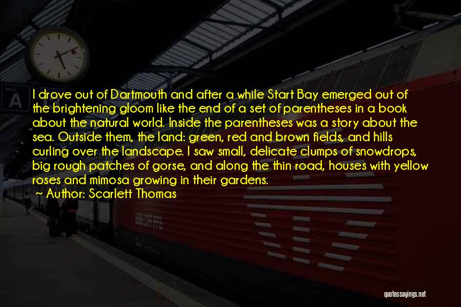 Scarlett Thomas Quotes: I Drove Out Of Dartmouth And After A While Start Bay Emerged Out Of The Brightening Gloom Like The End