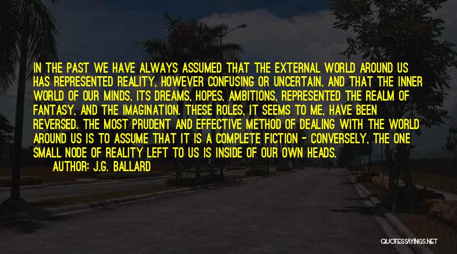 J.G. Ballard Quotes: In The Past We Have Always Assumed That The External World Around Us Has Represented Reality, However Confusing Or Uncertain,