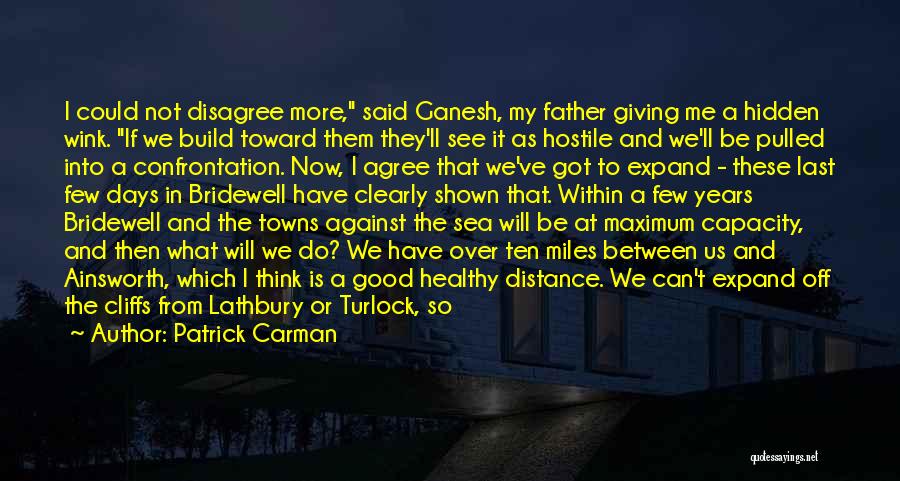 Patrick Carman Quotes: I Could Not Disagree More, Said Ganesh, My Father Giving Me A Hidden Wink. If We Build Toward Them They'll