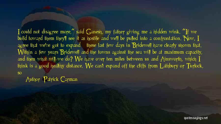 Patrick Carman Quotes: I Could Not Disagree More, Said Ganesh, My Father Giving Me A Hidden Wink. If We Build Toward Them They'll