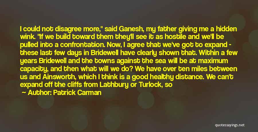 Patrick Carman Quotes: I Could Not Disagree More, Said Ganesh, My Father Giving Me A Hidden Wink. If We Build Toward Them They'll