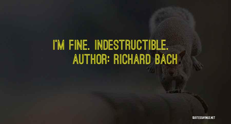 Richard Bach Quotes: I'm Fine. Indestructible.