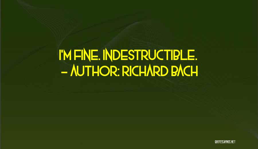 Richard Bach Quotes: I'm Fine. Indestructible.