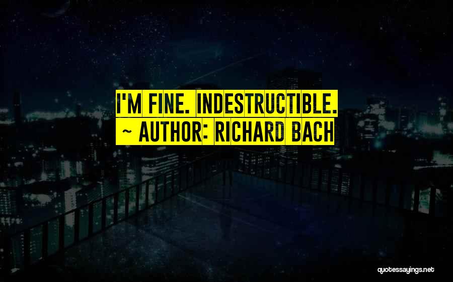 Richard Bach Quotes: I'm Fine. Indestructible.