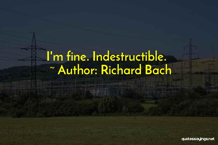 Richard Bach Quotes: I'm Fine. Indestructible.