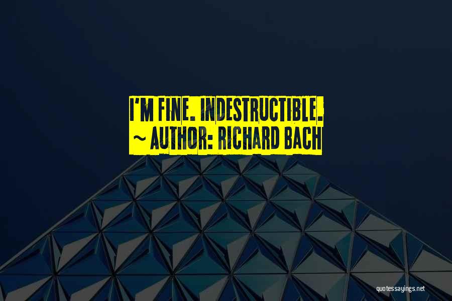 Richard Bach Quotes: I'm Fine. Indestructible.