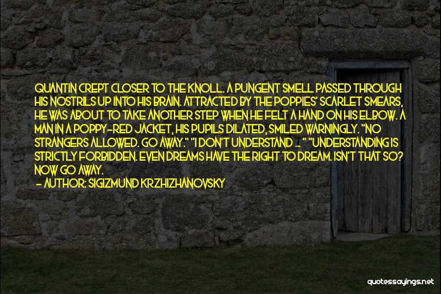 Sigizmund Krzhizhanovsky Quotes: Quantin Crept Closer To The Knoll. A Pungent Smell Passed Through His Nostrils Up Into His Brain. Attracted By The