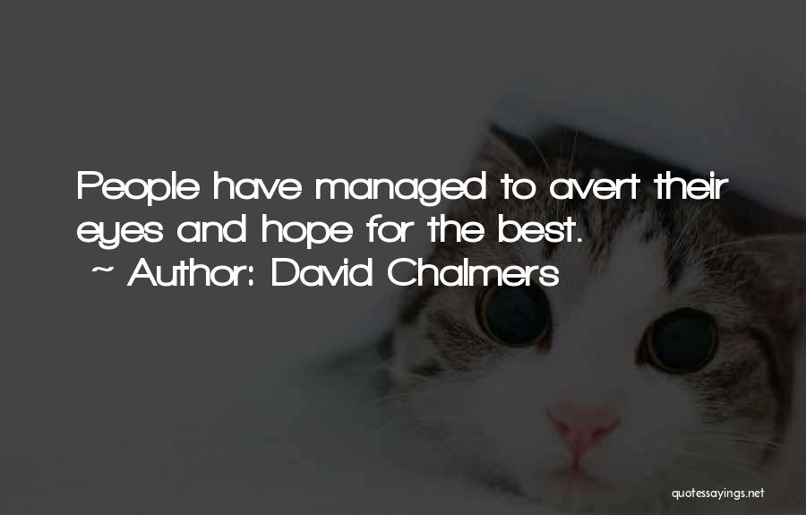 David Chalmers Quotes: People Have Managed To Avert Their Eyes And Hope For The Best.
