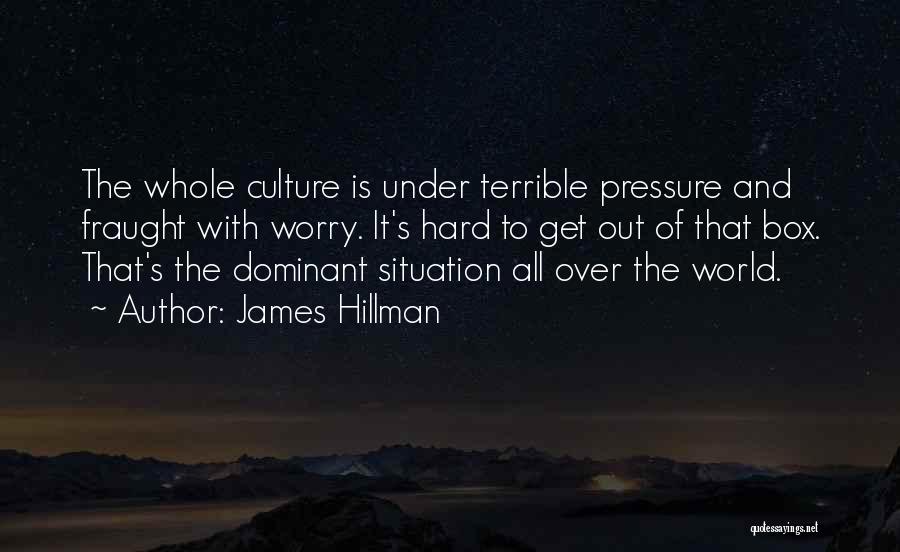 James Hillman Quotes: The Whole Culture Is Under Terrible Pressure And Fraught With Worry. It's Hard To Get Out Of That Box. That's