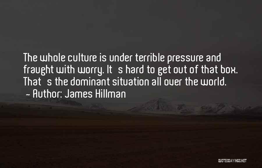 James Hillman Quotes: The Whole Culture Is Under Terrible Pressure And Fraught With Worry. It's Hard To Get Out Of That Box. That's