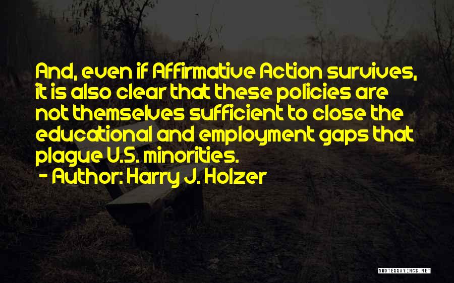 Harry J. Holzer Quotes: And, Even If Affirmative Action Survives, It Is Also Clear That These Policies Are Not Themselves Sufficient To Close The