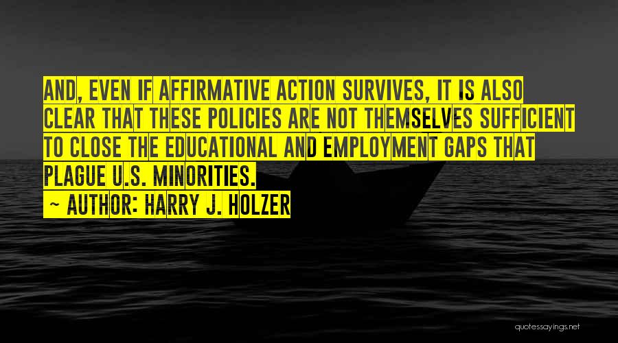 Harry J. Holzer Quotes: And, Even If Affirmative Action Survives, It Is Also Clear That These Policies Are Not Themselves Sufficient To Close The