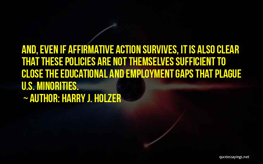 Harry J. Holzer Quotes: And, Even If Affirmative Action Survives, It Is Also Clear That These Policies Are Not Themselves Sufficient To Close The