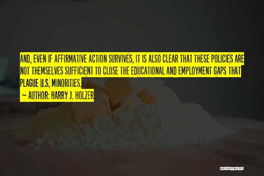 Harry J. Holzer Quotes: And, Even If Affirmative Action Survives, It Is Also Clear That These Policies Are Not Themselves Sufficient To Close The