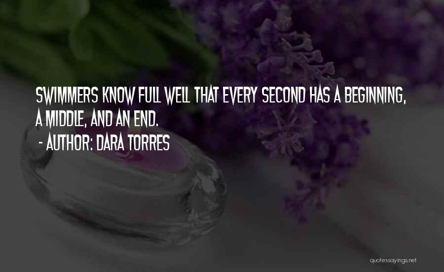 Dara Torres Quotes: Swimmers Know Full Well That Every Second Has A Beginning, A Middle, And An End.