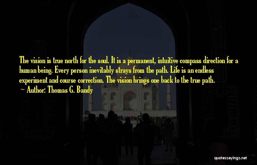 Thomas G. Bandy Quotes: The Vision Is True North For The Soul. It Is A Permanent, Intuitive Compass Direction For A Human Being. Every