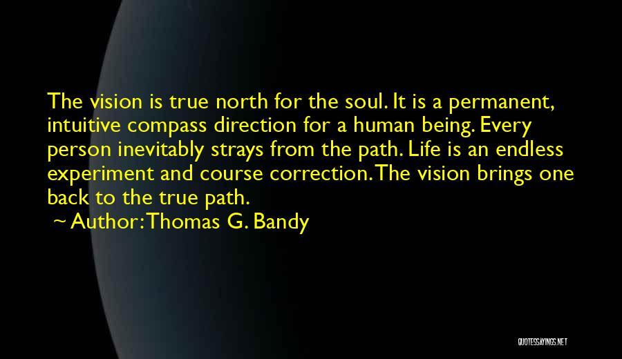Thomas G. Bandy Quotes: The Vision Is True North For The Soul. It Is A Permanent, Intuitive Compass Direction For A Human Being. Every