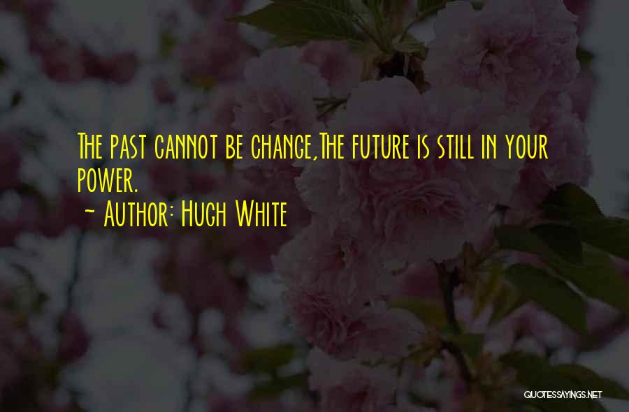 Hugh White Quotes: The Past Cannot Be Change,the Future Is Still In Your Power.