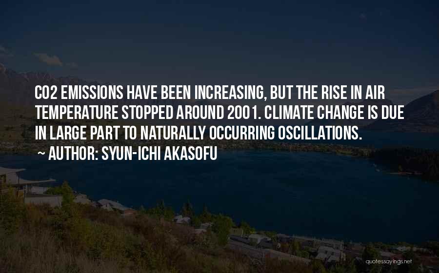 Syun-Ichi Akasofu Quotes: Co2 Emissions Have Been Increasing, But The Rise In Air Temperature Stopped Around 2001. Climate Change Is Due In Large