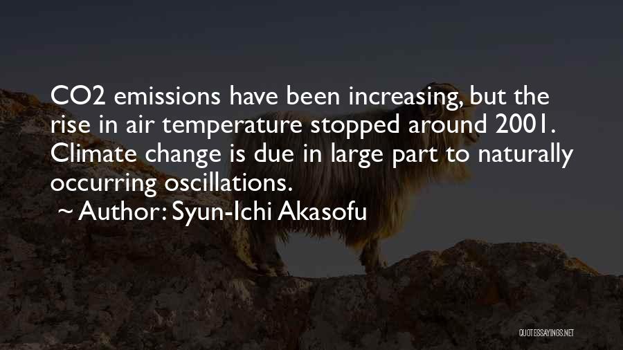 Syun-Ichi Akasofu Quotes: Co2 Emissions Have Been Increasing, But The Rise In Air Temperature Stopped Around 2001. Climate Change Is Due In Large