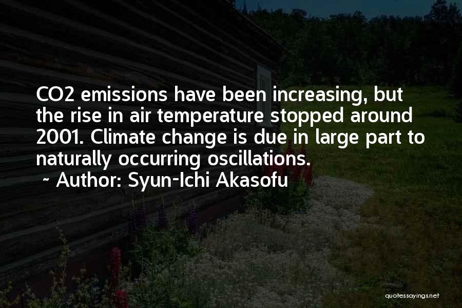 Syun-Ichi Akasofu Quotes: Co2 Emissions Have Been Increasing, But The Rise In Air Temperature Stopped Around 2001. Climate Change Is Due In Large