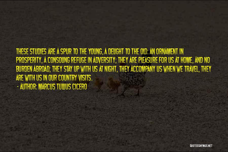 Marcus Tullius Cicero Quotes: These Studies Are A Spur To The Young, A Delight To The Old: An Ornament In Prosperity, A Consoling Refuge