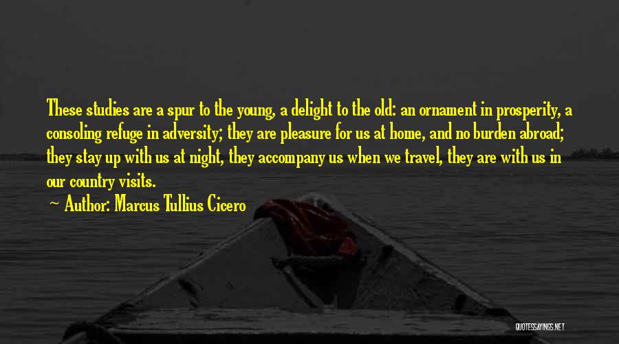 Marcus Tullius Cicero Quotes: These Studies Are A Spur To The Young, A Delight To The Old: An Ornament In Prosperity, A Consoling Refuge