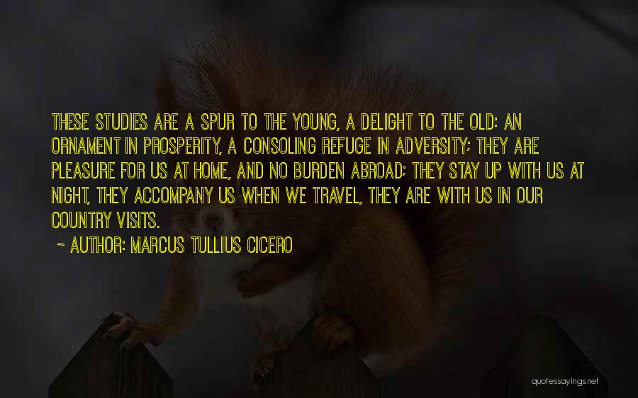 Marcus Tullius Cicero Quotes: These Studies Are A Spur To The Young, A Delight To The Old: An Ornament In Prosperity, A Consoling Refuge