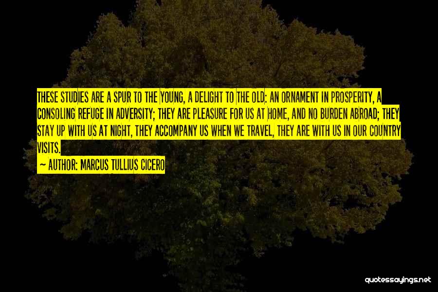 Marcus Tullius Cicero Quotes: These Studies Are A Spur To The Young, A Delight To The Old: An Ornament In Prosperity, A Consoling Refuge