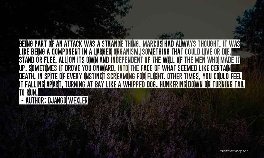 Django Wexler Quotes: Being Part Of An Attack Was A Strange Thing, Marcus Had Always Thought. It Was Like Being A Component In