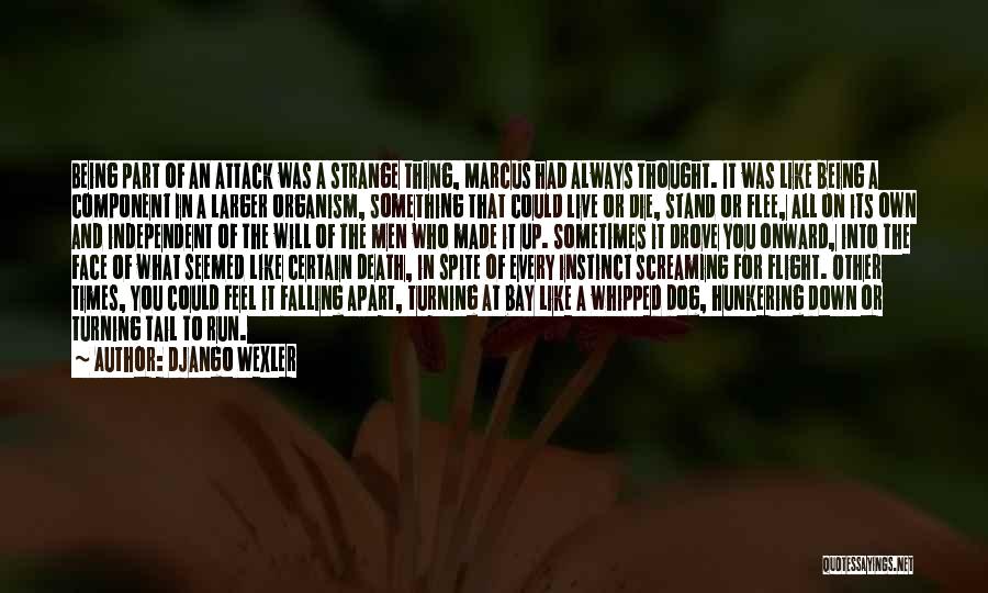 Django Wexler Quotes: Being Part Of An Attack Was A Strange Thing, Marcus Had Always Thought. It Was Like Being A Component In