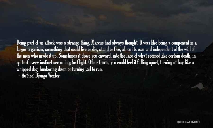 Django Wexler Quotes: Being Part Of An Attack Was A Strange Thing, Marcus Had Always Thought. It Was Like Being A Component In