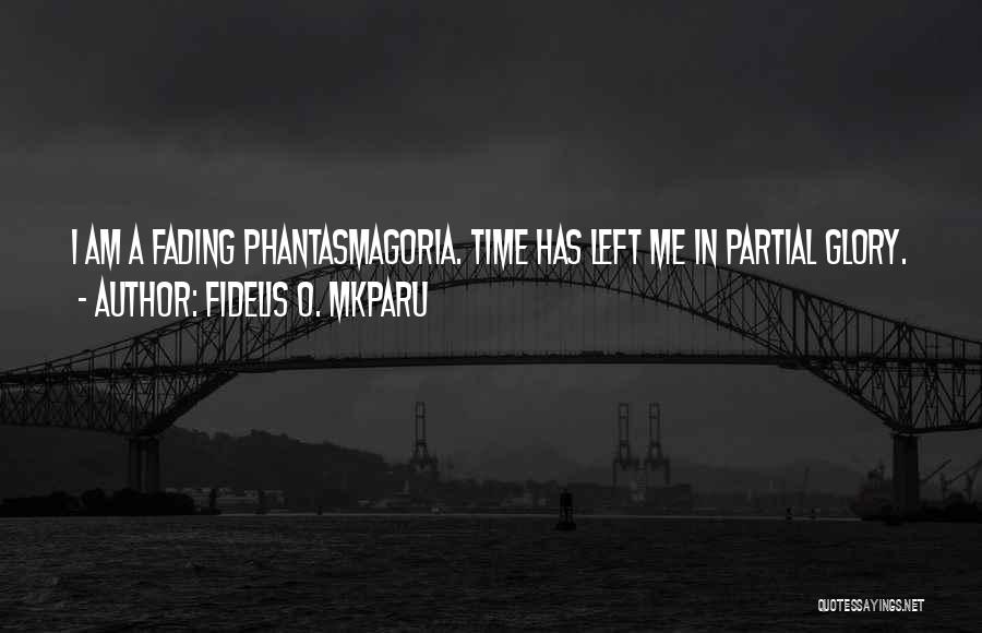 Fidelis O. Mkparu Quotes: I Am A Fading Phantasmagoria. Time Has Left Me In Partial Glory.